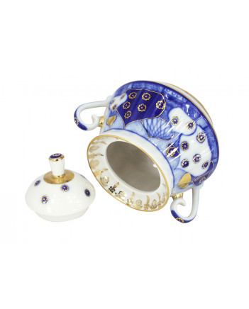 LOMONOSOV IMPERIAL PORCELAIN SUGAR BOWL CHURCH BELLS