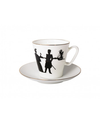 LOMONOSOV IMPERIAL BONE CHINA PORCELAIN ESPRESSO CUP BLACK COFFEE WALK 80 ml/2.7 fl.oz