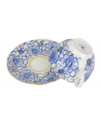 LOMONOSOV IMPERIAL PORCELAIN TEACUP TRIO TULIP BINDWEED