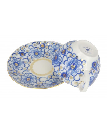  LOMONOSOV IMPERIAL PORCELAIN TEACUP AND SAUCER TULIP BINDWEED 250 ML/8.45 OZ
