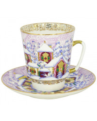 LOMONOSOV IMPERIAL BONE CHINA RARE PORCELAIN ESPRESSO CUP MAY WINTER DAY 165 ml/5.6 fl.oz