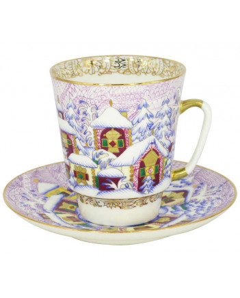 LOMONOSOV IMPERIAL BONE CHINA RARE PORCELAIN ESPRESSO CUP MAY WINTER DAY 165 ml/5.6 fl.oz