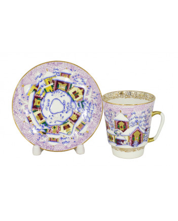 LOMONOSOV IMPERIAL BONE CHINA RARE PORCELAIN ESPRESSO CUP MAY WINTER DAY 165 ml/5.6 fl.oz