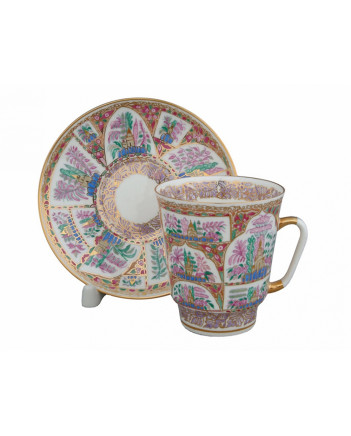 LOMONOSOV IMPERIAL BONE CHINA RARE PORCELAIN ESPRESSO CUP MAY TENDER LANDSCAPES 165 ml/5.6 fl.oz