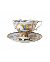 LOMONOSOV IMPERIAL BONE CHINA PORCELAIN TEA CUP NATASHA FANTASTIC BUTTERFLIES 220 ml/7.4 fl.oz