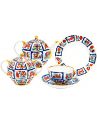 LOMONOSOV IMPERIAL PORCELAIN TEA SET SERVICE TULIP RUSSIAN LUBOK 20 items