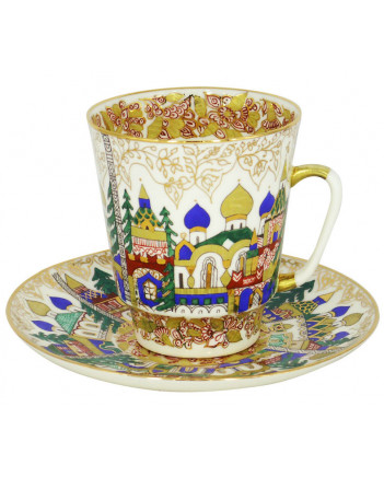 LOMONOSOV IMPERIAL BONE CHINA RARE PORCELAIN ESPRESSO CUP MAY OLD RUSSIAN ARCHITECTURE 165 ml/5.6 fl.oz