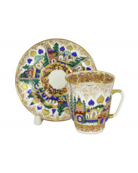 LOMONOSOV IMPERIAL BONE CHINA RARE PORCELAIN ESPRESSO CUP MAY OLD RUSSIAN ARCHITECTURE 165 ml/5.6 fl.oz