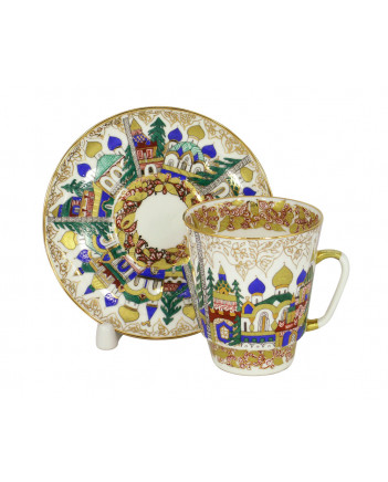 LOMONOSOV IMPERIAL BONE CHINA RARE PORCELAIN ESPRESSO CUP MAY OLD RUSSIAN ARCHITECTURE 165 ml/5.6 fl.oz