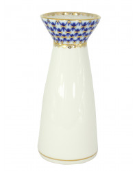 LOMONOSOV IMPERIAL PORCELAIN FLOWER VASE COBALT NET YOUTH 16 CM/6.3"
