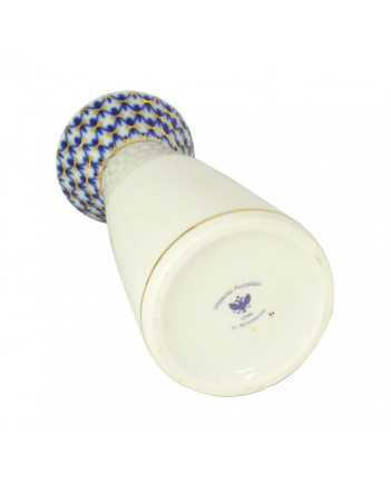 LOMONOSOV IMPERIAL PORCELAIN FLOWER VASE COBALT NET YOUTH 16 CM/6.3"