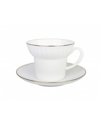 LOMONOSOV IMPERIAL BONE CHINA PORCELAIN ESPRESSO CUP WAVE GOLDEN EDGE 155 ml/5.2 fl.oz