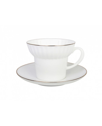 LOMONOSOV IMPERIAL BONE CHINA PORCELAIN ESPRESSO CUP WAVE GOLDEN EDGE 155 ml/5.2 fl.oz