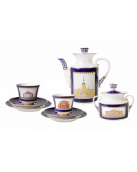  LOMONOSOV IMPERIAL PORCELAIN COFFEE SET SERVICE CLASSIC OF PETERSBURB 20 items