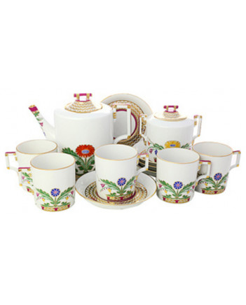 LOMONOSOV IMPERIAL PORCELAIN COFFEE SET SERVICE MOSCOW RIVER 20 items