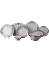 LOMONOSOV IMPERIAL PORCELAIN DINNER SET MOSCOW RIVER 24 items