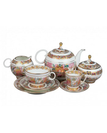 LOMONOSOV IMPERIAL BONE CHINA PORCELAIN TEA SET SERVICE LANDSCAPE FRIEZE APPLE 15 items