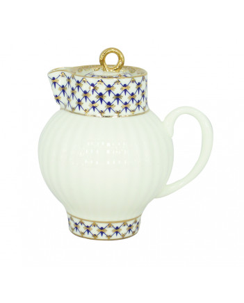 LOMONOSOV IMPERIAL PORCELAIN CREAMER MILK JAR WAVE COBALT NET 270 ml 9.1 oz
