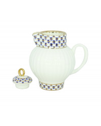 LOMONOSOV IMPERIAL PORCELAIN CREAMER MILK JAR WAVE COBALT NET 270 ml 9.1 oz