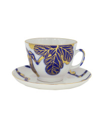 LOMONOSOV IMPERIAL PORCELAIN TEACUP AND SAUCER GIFT FIG TREE 375 ML/12.7OZ