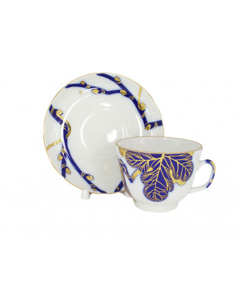LOMONOSOV IMPERIAL PORCELAIN TEACUP AND SAUCER GIFT FIG TREE 375 ML/12.7OZ