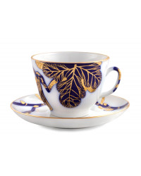LOMONOSOV IMPERIAL PORCELAIN TEACUP AND SAUCER GIFT FIG TREE 375 ML/12.7OZ