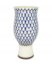 LOMONOSOV IMPERIAL PORCELAIN FLOWER VASE COBALT NET 23.8 CM/9.4"