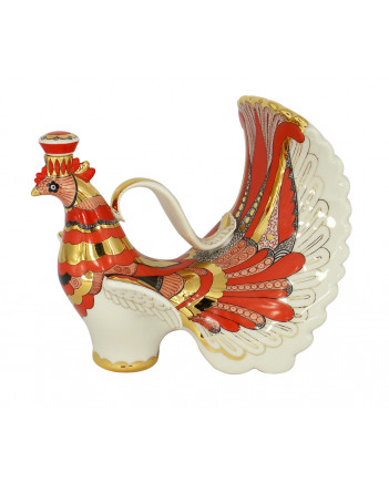 LOMONOSOV IMPERIAL PORCELAIN DECANTER FIRE BIRD 800 ML/27 OZ