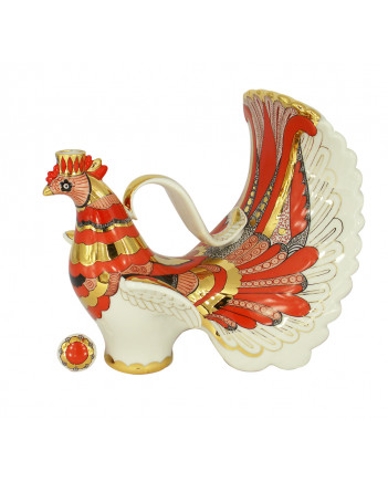 LOMONOSOV IMPERIAL PORCELAIN DECANTER FIRE BIRD 800 ML/27 OZ