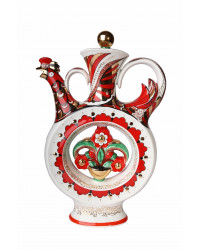 LOMONOSOV IMPERIAL PORCELAIN DECANTER SCARLET FLOWER 550 ML/18.6 OZ