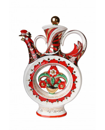 LOMONOSOV IMPERIAL PORCELAIN DECANTER SCARLET FLOWER 550 ML/18.6 OZ