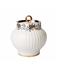 LOMONOSOV IMPERIAL BONE CHINA PORCELAIN SUGAR BOWL WAVE TINY BRANCHES 390 Ml 13.2 Oz