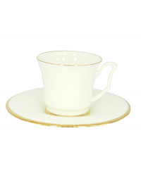 LOMONOSOV IMPERIAL BONE CHINA PORCELAIN TEA CUP YULIA GOLDEN EDGE 210 ml 7.1 fl.oz