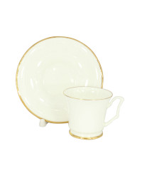 LOMONOSOV IMPERIAL BONE CHINA PORCELAIN TEA CUP YULIA GOLDEN EDGE 210 ml 7.1 fl.oz