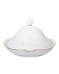 LOMONOSOV IMPERIAL PORCELAIN BUTTER HOLDER DISH NATASHA GOLDEN EDGE