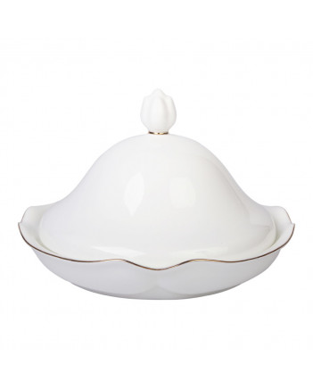 LOMONOSOV IMPERIAL PORCELAIN BUTTER HOLDER DISH NATASHA GOLDEN EDGE