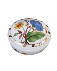 LOMONOSOV IMPERIAL PORCELAIN TREASURE JEWELERY BOX OVAL PEONY