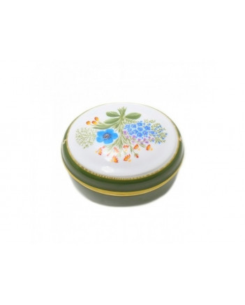 LOMONOSOV IMPERIAL PORCELAIN TREASURE JEWELERY BOX OVAL WIND FLOWER