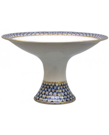 LOMONOSOV IMPERIAL PORCELAIN FRUIT VASE COBALT NET 28.7 CM 11.3"