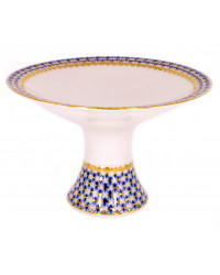 LOMONOSOV IMPERIAL PORCELAIN FRUIT VASE COBALT NET 20 CM 8"