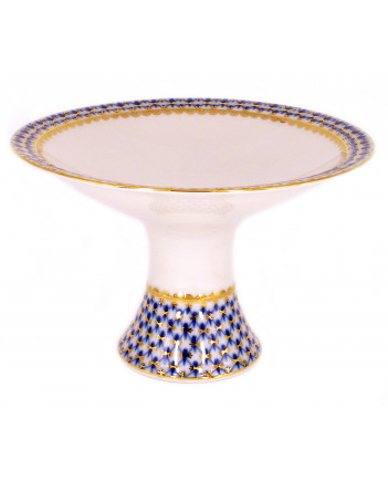 LOMONOSOV IMPERIAL PORCELAIN FRUIT VASE COBALT NET 20 CM 8"