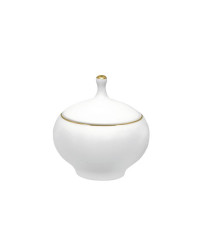 LOMONOSOV IMPERIAL BONE CHINA PORCELAIN SUGAR BOWL APPLE GOLDEN EDGE 250 ml/8.5 fl.oz