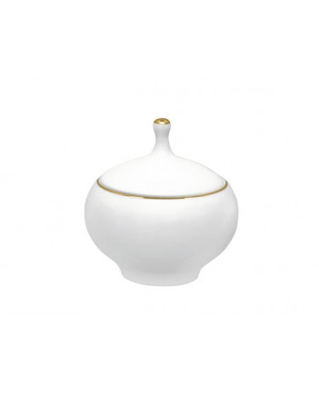 LOMONOSOV IMPERIAL BONE CHINA PORCELAIN SUGAR BOWL APPLE GOLDEN EDGE 250 ml/8.5 fl.oz