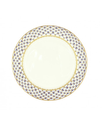 LOMONOSOV IMPERIAL PORCELAIN COOKIE PASTRY DISH COBALT NET WAVE