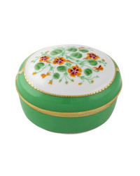 LOMONOSOV IMPERIAL PORCELAIN TREASURE JEWELERY BOX OVAL NASTURTIUM