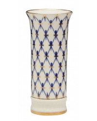 LOMONOSOV IMPERIAL PORCELAIN FLOWER VASE COBALT NET VERTICAL 15 CM/5.9"
