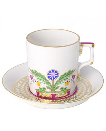 LOMONOSOV IMPERIAL PORCELAIN TEACUP AND SAUCER MOSCOW RIVER 220 ML 7.4 OZ