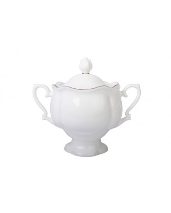LOMONOSOV IMPERIAL BONE CHINA PORCELAIN TEA SET SERVICE NATASHA GOLDEN EDGE 20 items