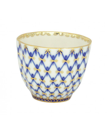 LOMONOSOV IMPERIAL PORCELAIN PIALA CUP COBALT NET TULIP 140 ML/4.7 OZ