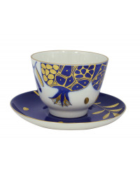 LOMONOSOV IMPERIAL PORCELAIN TEACUP AND SAUCER GIFT POMEGRANATE 375 ML/12.7OZ